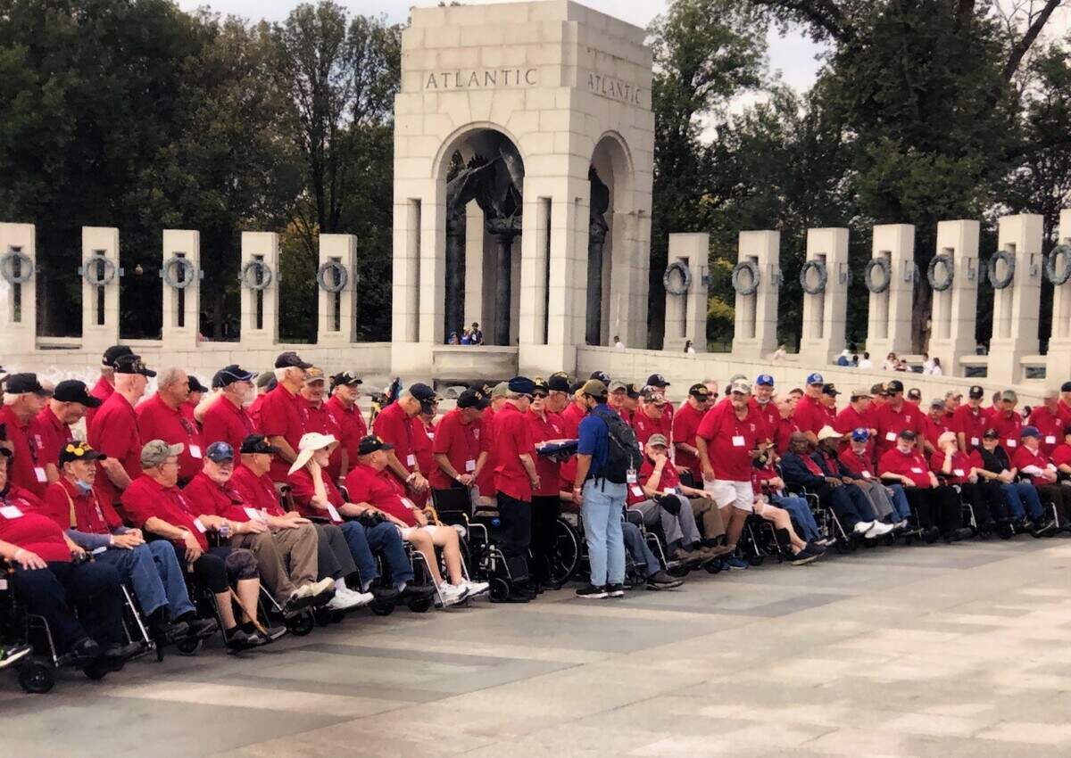 Veterans on their Honor Flight trip to Washington, D.C. in October 2021.