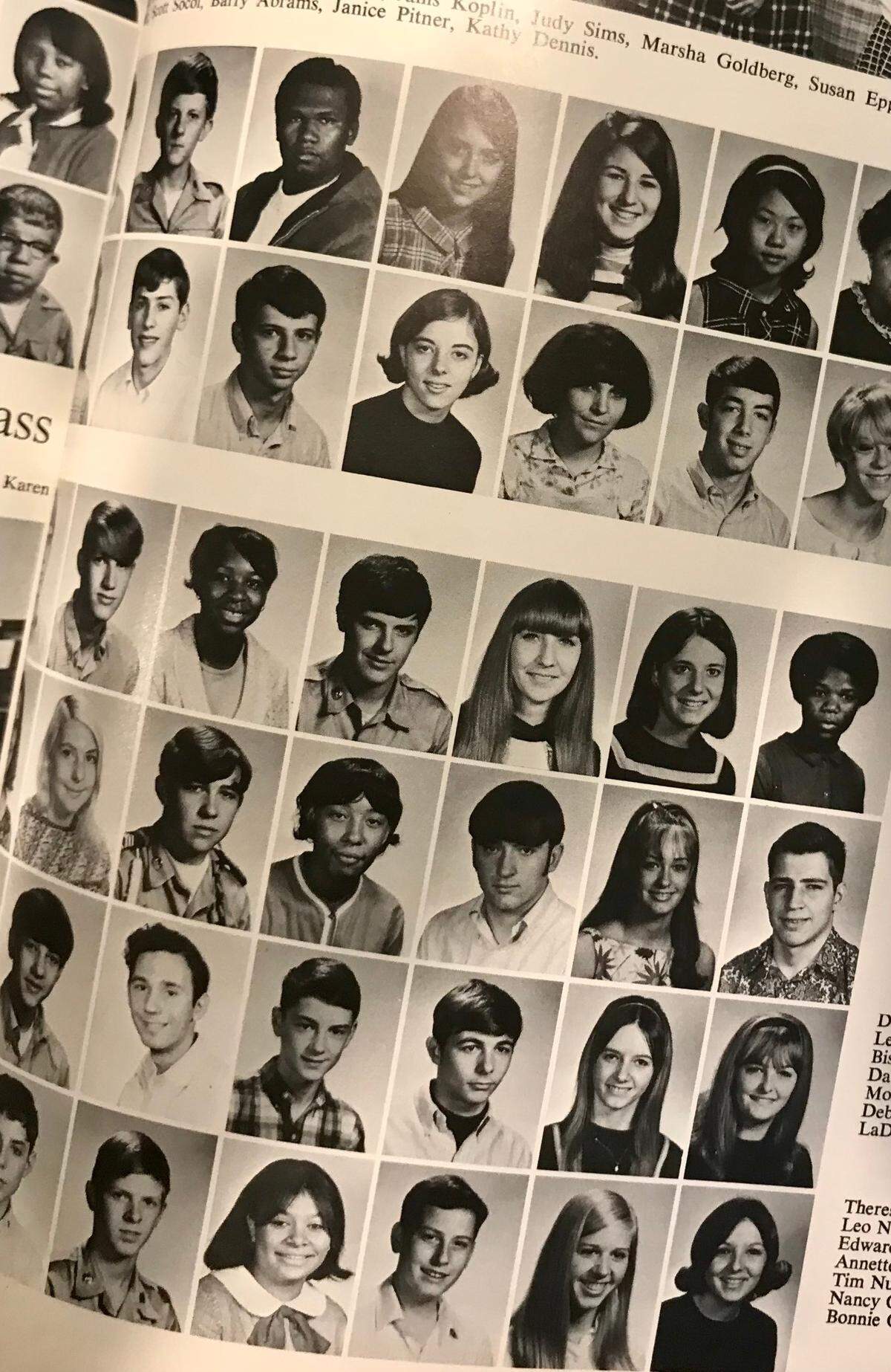 Grady High School class photos in David Lauderdale’s sophomore year. ( He is far left in the second row from the top)