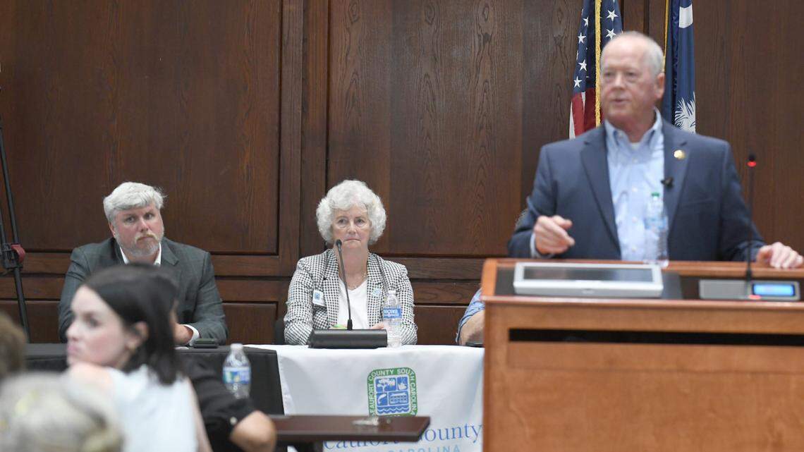 Beaufort County Council Chairwoman Alice Howard looks on during a Q&A session hosted by some members of the council with Sheriff P.J. Tanner as the featured guest. He talked about the future plan to rejoin ICE’s 287(g) immigration enforcement program.