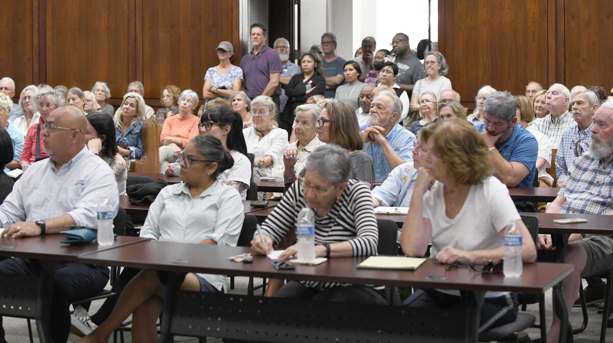 An overflow crowd came to the Beaufort County Sheriff’s office to participate and listen to the Q&A session on the department’s stance on rejoining a controversial immigration enforcement program. Some were turned away at the door due to the size of the crowd inside.