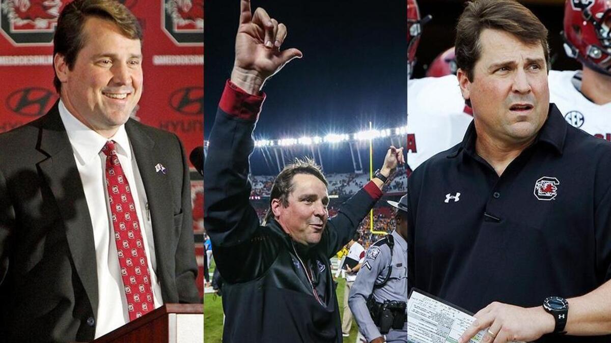 Will Muschamp has now been on the job at South Carolina for one year.