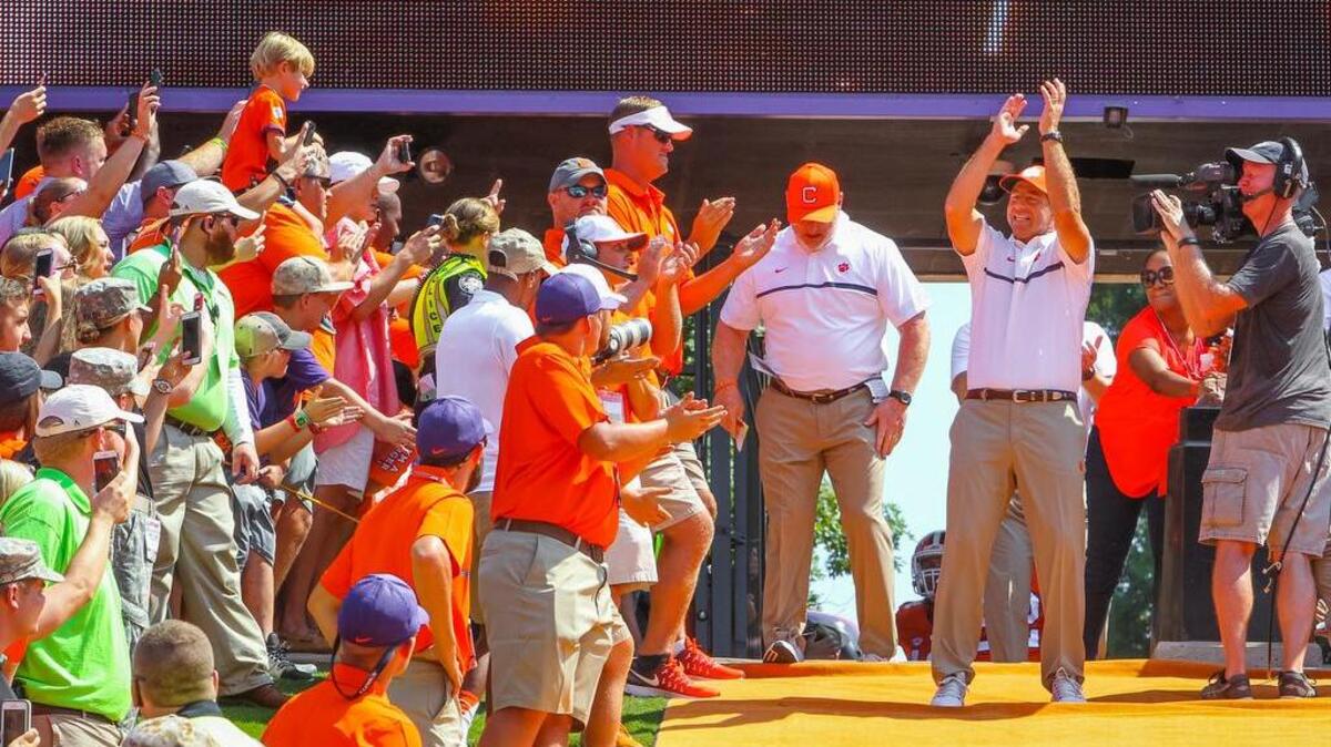Clemson coach Dabo Swinney has been mentioned to replace Les Miles but is not expected to become a serious candidate at LSU.