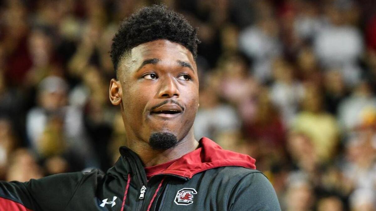 USC linebacker Skai Moore was honored during the halftime of last Saturday’s Gamecock basketball game against Ole Miss.