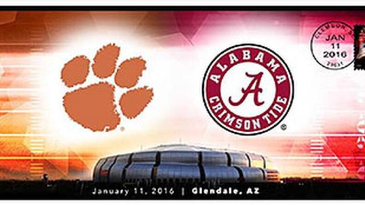 The Clemson University national football championship commemorative envelope is now available in Beaufort County.