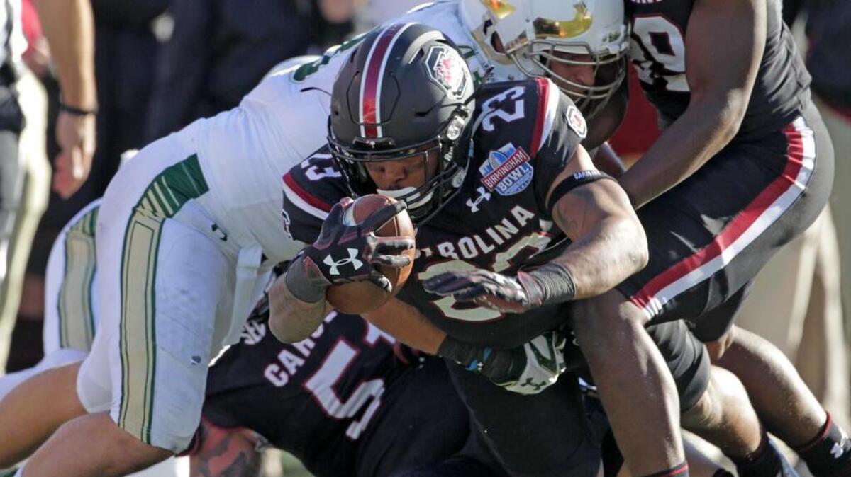 South Carolina running back Rico Dowdle led the Gamecocks with 764 rushing yards and six touchdowns despite missing four games.