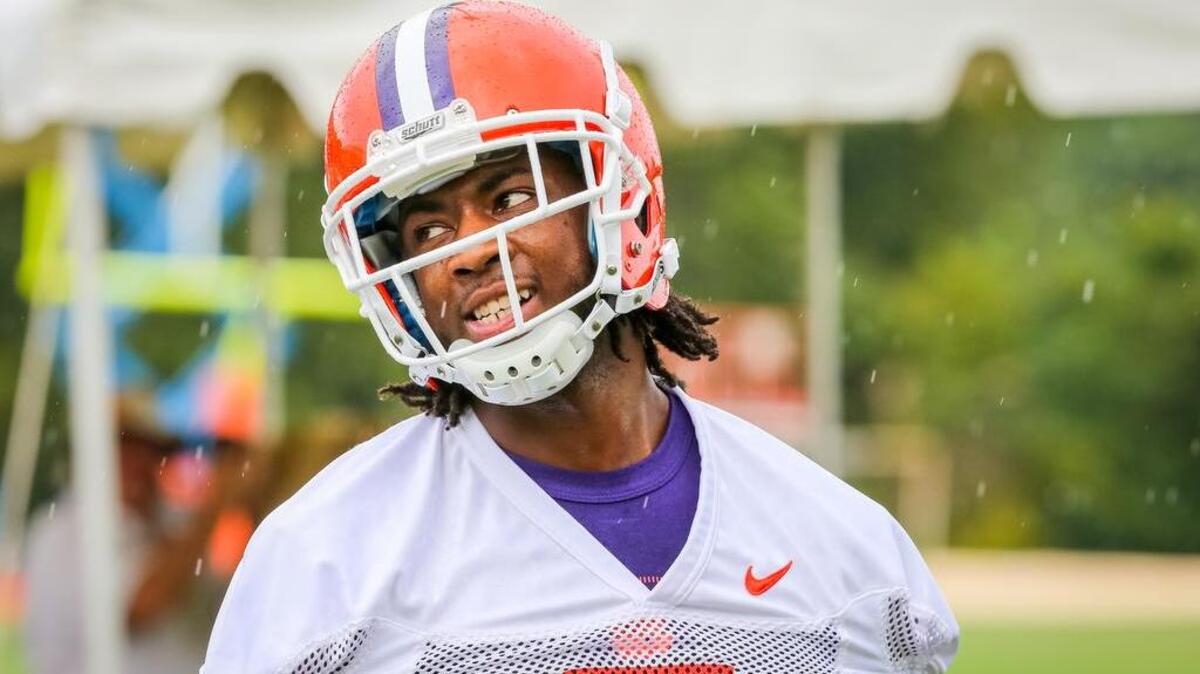 Clemson held its first practice of the season Tuesday. Clemson wide receiver Mike Williams (7) is back after breaking a bone in his neck last year.