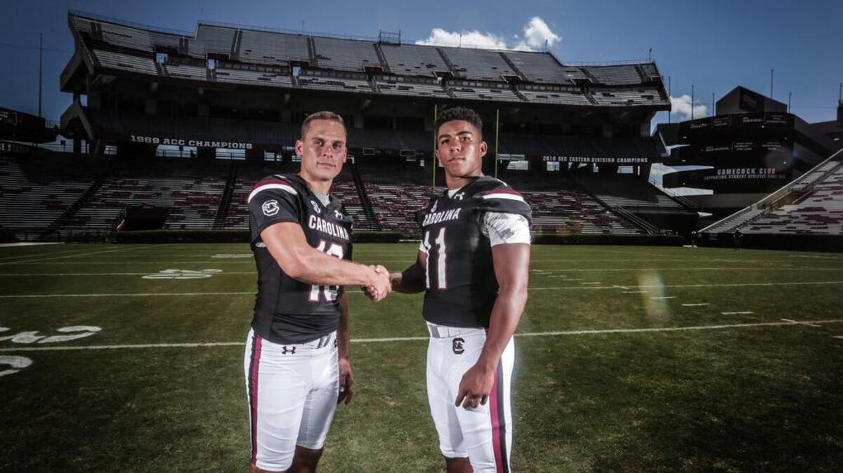 South Carolina quarterbacks Perry Orth and Brandon McIlwain