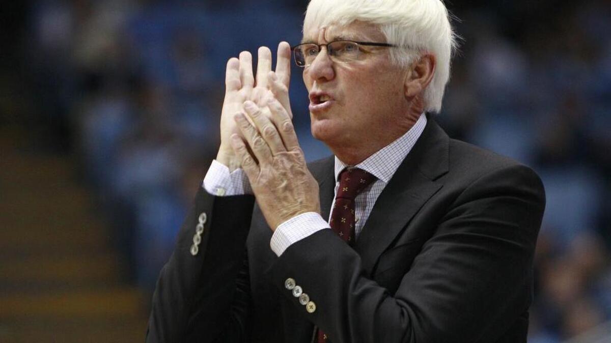 Gamecocks great Bobby Cremins, pictured coaching College of Charleston.