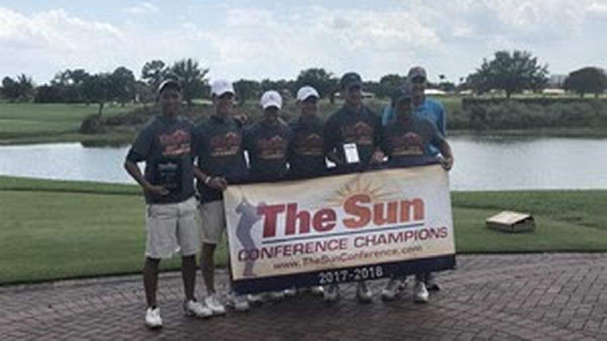 The USC Beaufort men's golf team captured The Sun Conference championship Tuesday, April 24, 2018.