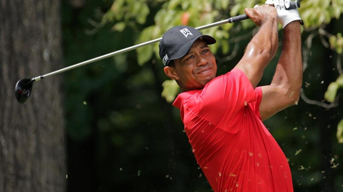 On Aug. 23, Tiger Woods watches his tee shot on the second hole during the final round of the Wyndham Championship at Sedgefield Country Club in Greensboro, N.C.