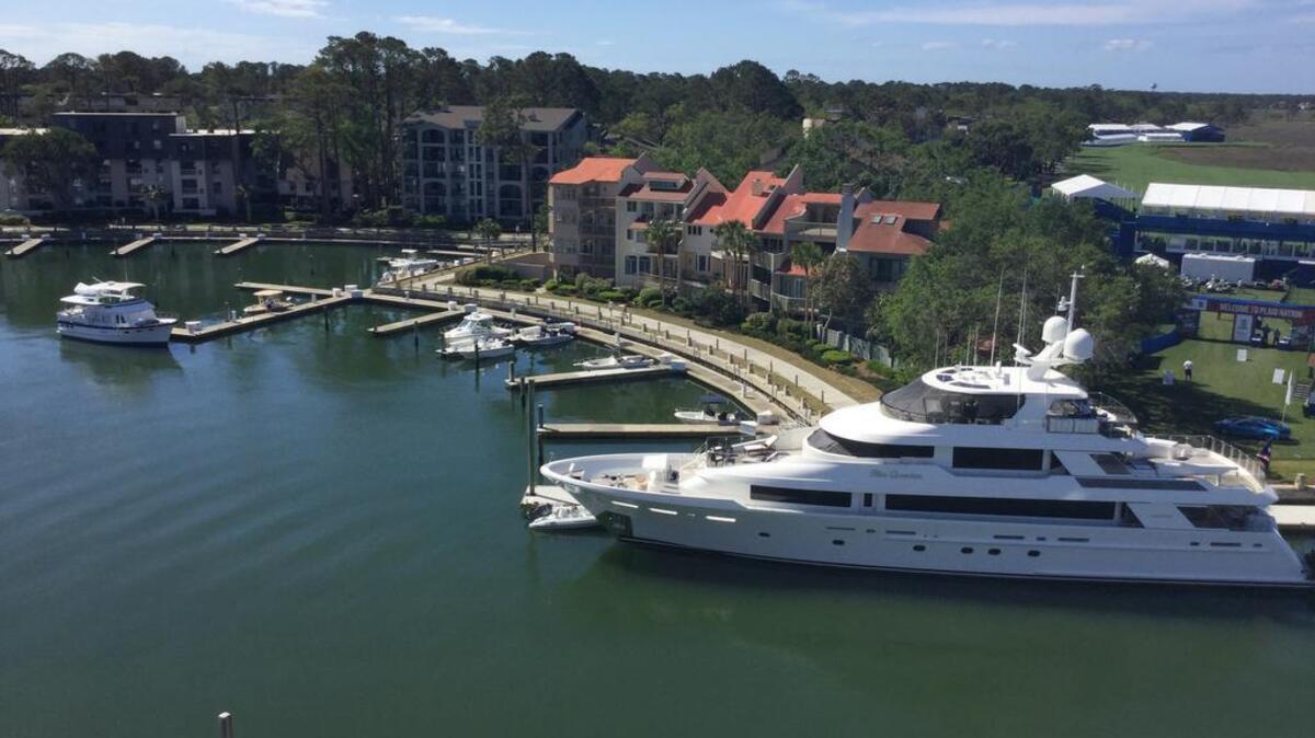 A view Tuesday morning of the Harbour Town Yacht Basin from atop of the Harbour Town Lighthouse.