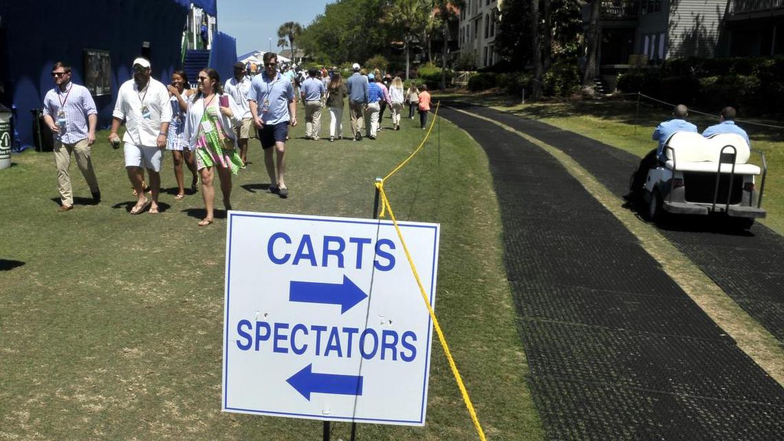 Pedestrian hospitalized after golf cart crash at RBC Heritage, police say