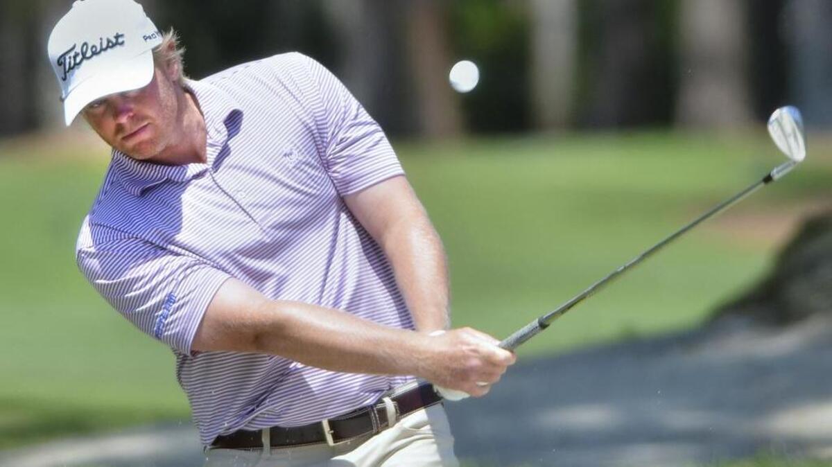 Beaufort's own Mark Anderson chips onto No. 2 during the second round of the RBC Heritage Presented by Boeing on Friday, April 14, 2017, at Harbour Town Golf Links on Hilton Head Island.
