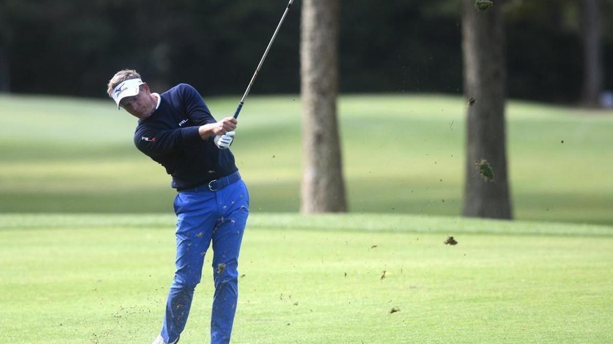 Luke Donald hits his ball on the fairway of the 9th hole during the first round of the RBC Heritage Presented by Boeing on Thursday at Harbour Town Golf Links in Sea Pines on Hilton Head Island, S.C.