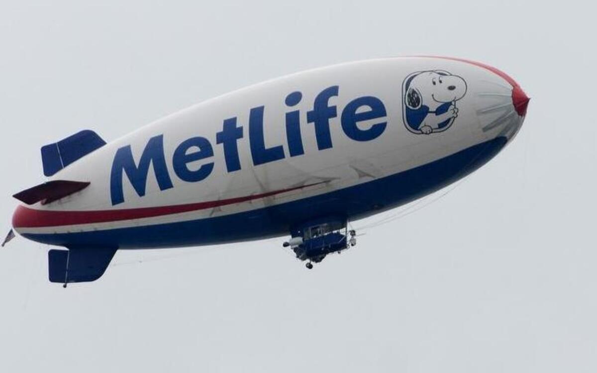 In this 2013 file photo, a MetLife blimp flies over Harbour Town Golf Links during the third round of the 45th RBC Heritage Presented by Boeing in Sea Pines on Hilton Head Island, S.C.