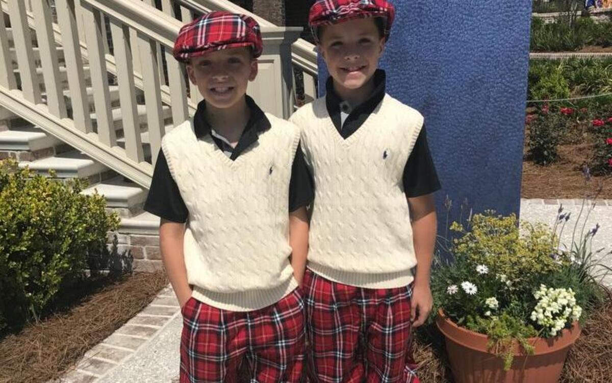 These brothers sported smart plaid knickers and caps at RBC Heritage Presented by Boeing Friday.