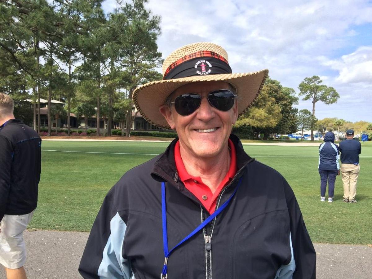 Larry McNiesh of Hilton Head tied an old, plaid tournament lanyard around his straw hat, which he’s had for years.