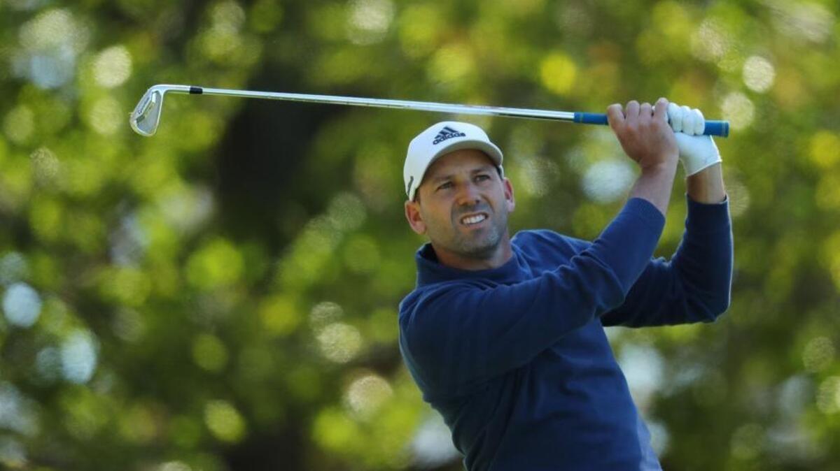 Sergio Garcia hits from the 4th tee on Friday during the second round of the 81st Masters tournament at the Augusta National Golf Club in Augusta, Ga.