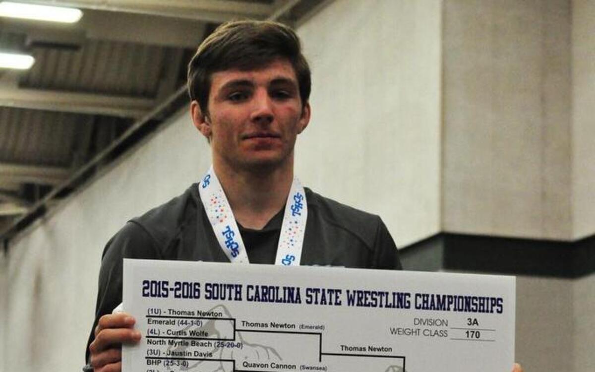 Hilton Head Island High School senior Talon Seitz won the 2016 SCHSL State Tournament 3A 170 pound match Saturday afternoon at Anderson Sports & Entertainment Center in Anderson, SC.