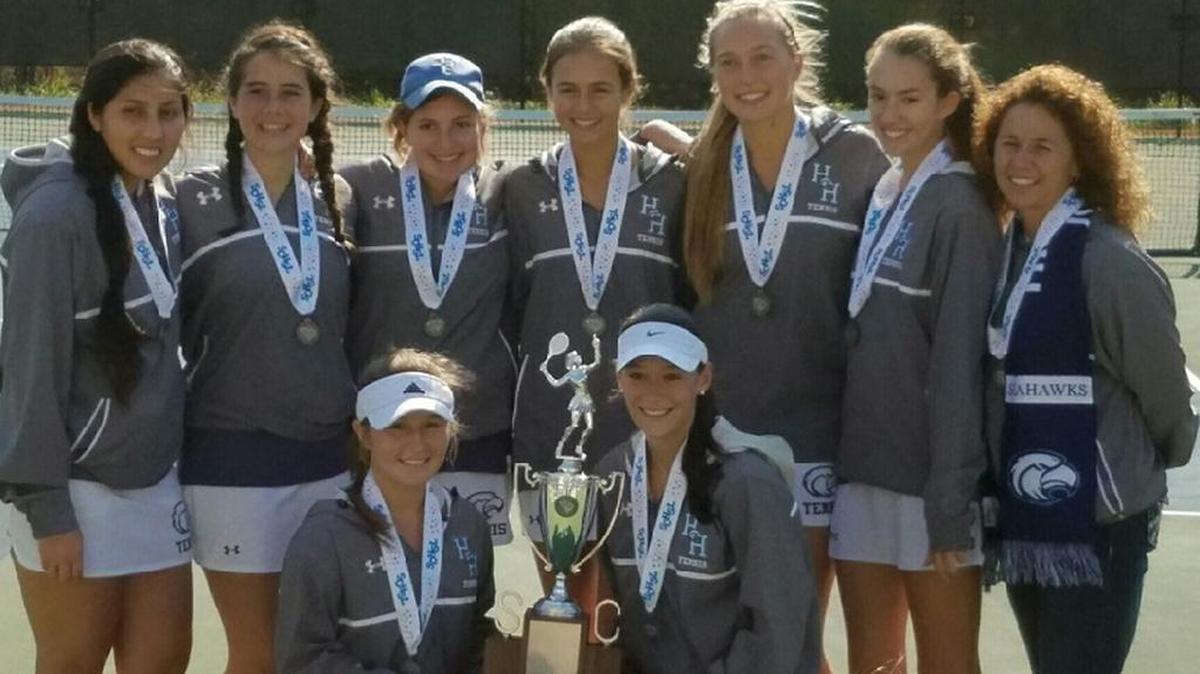 Hilton Head Island shows off the runner-up trophy on Nov. 12, 2016, after falling short in its bid for its first state girls’ tennis championship since 2012.