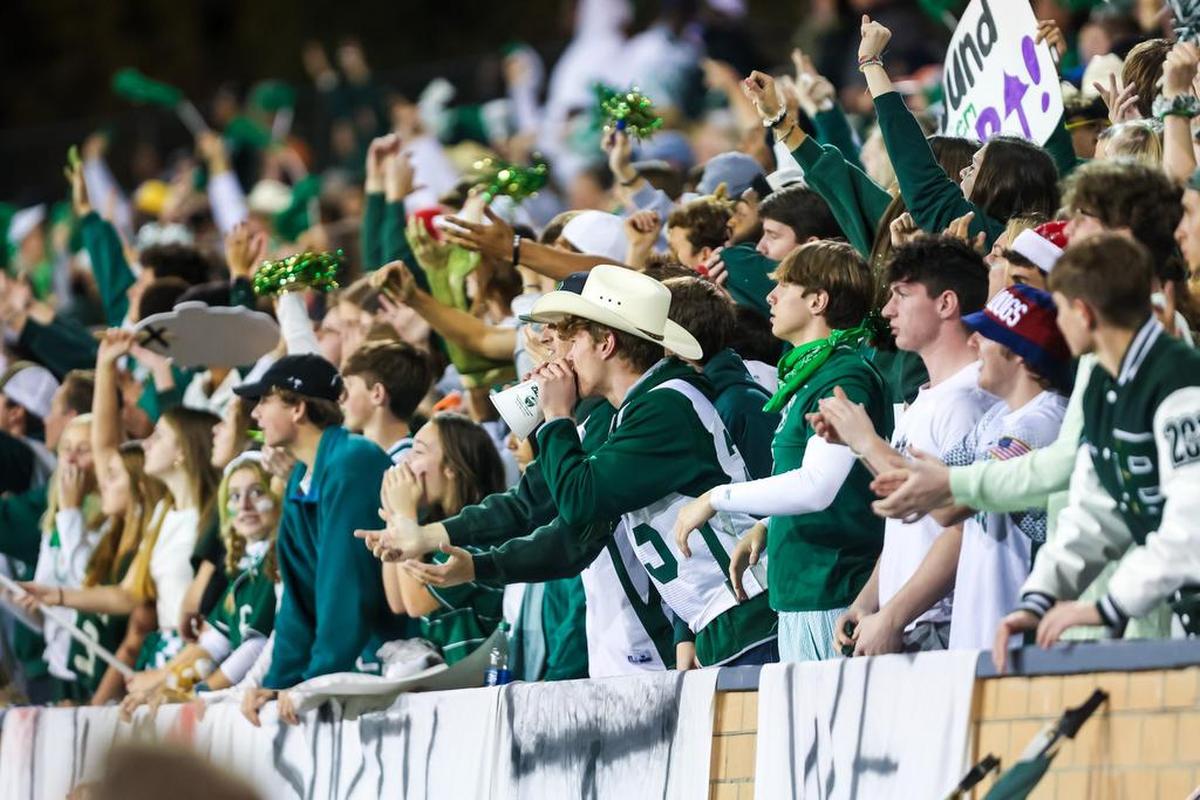 Beaufort Eagles students cheer their team against the South Pointe Stallions in the Class 4A SC State Championship Game at Benedict College in Columbia, SC, Thursday night, December 2, 2021.