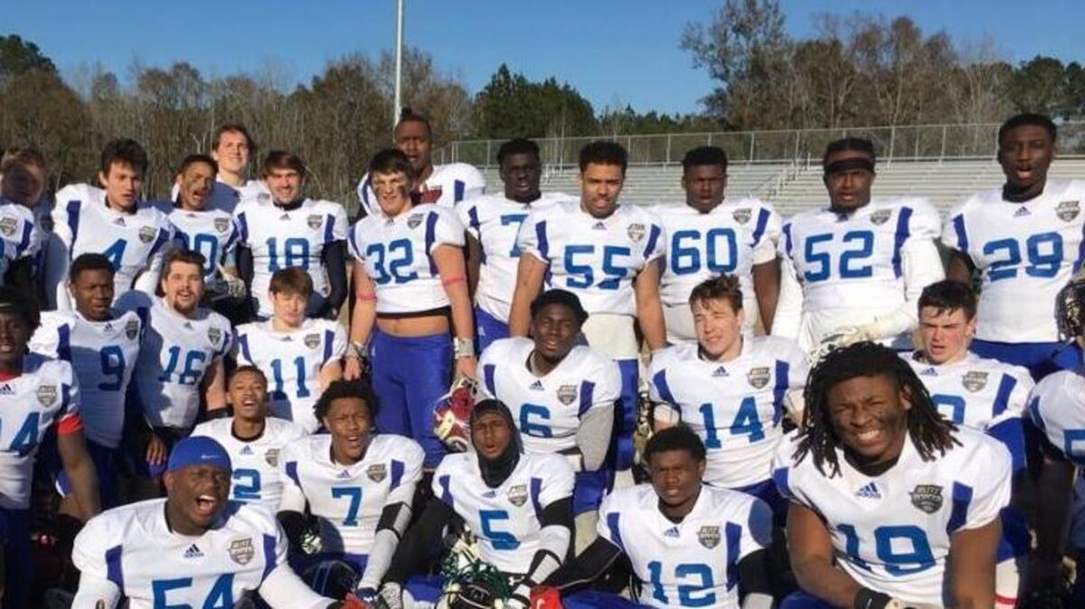 Lowcountry all-star players pose for a pic after Saturday’s Blitz Border Bowl. The Coastal Empire defeated Lowcountry, 15-3.