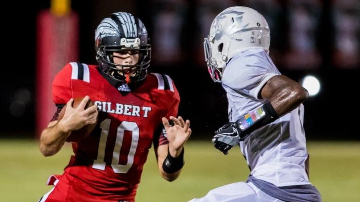 Gilbert Indians Cody Temples scored three touchdowns and rushed for 214 yards Friday against Bluffton.