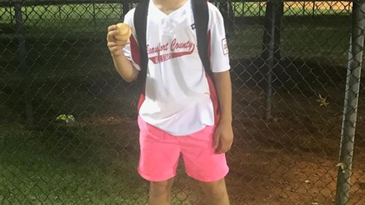Beaufort County 14U starting pitcher Daniel Keber stroked a grand slam against Texas on Sunday in the Dixie Youth Baseball World Series.