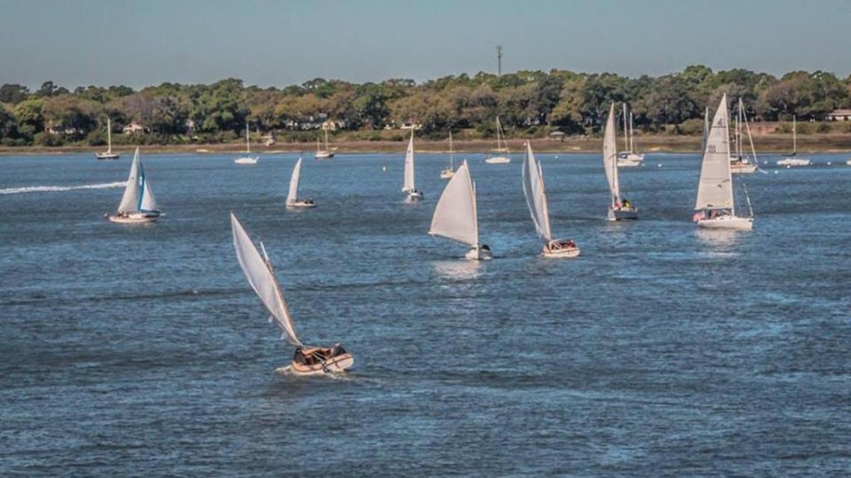 After rough seas Saturday, calmer waters greeted sailors Sunday for the second day of the Santa Elena Regatta along the Beaufort River.