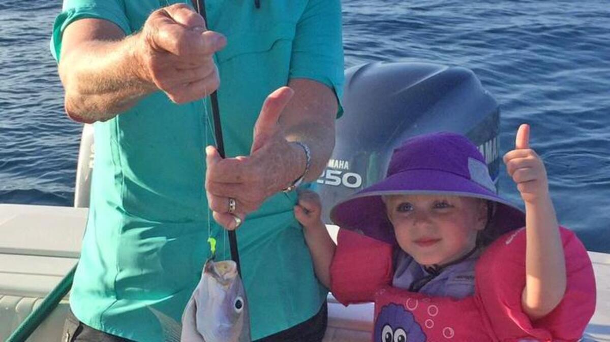 Kit Wannamaker, shown with her granddaughter, Handy, could outcast most men. She and her husband, Frank, loved to fish together.