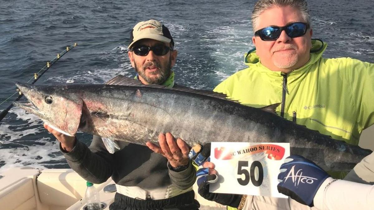 Wahoo, like this one caught early in 2018 by Collins Doughtie & Bryan Baker, are the targeted fish in this weekend’s Georgetown Wahoo Challenge out of Georgetown Landing Marina.