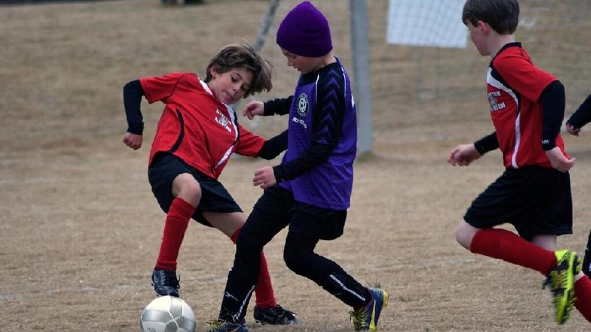 Connor McMorrow (left) scored both goals in the final as the Bluffton U8 Boys All-Stars won the SCRPA state tournament in Sumter.