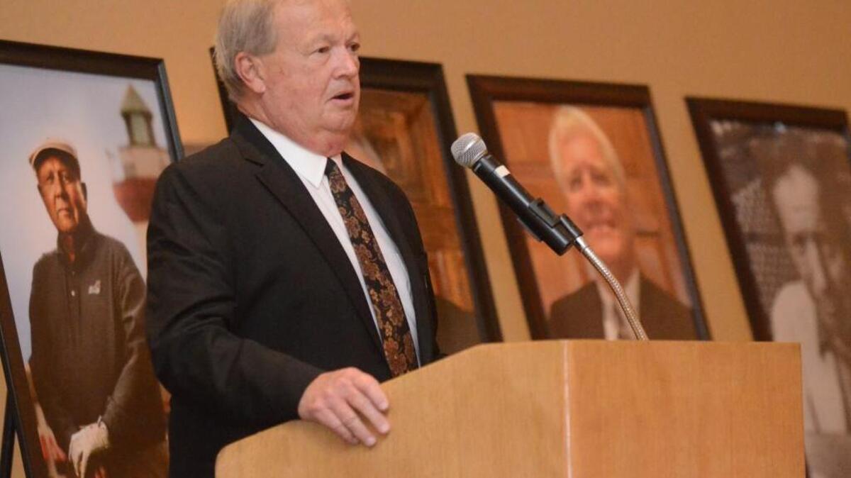 Pictured is Tim Moss after his was inducted into the Lowcountry Golf Hall of Fame during the inaugural induction ceremony on March 28, 2015.