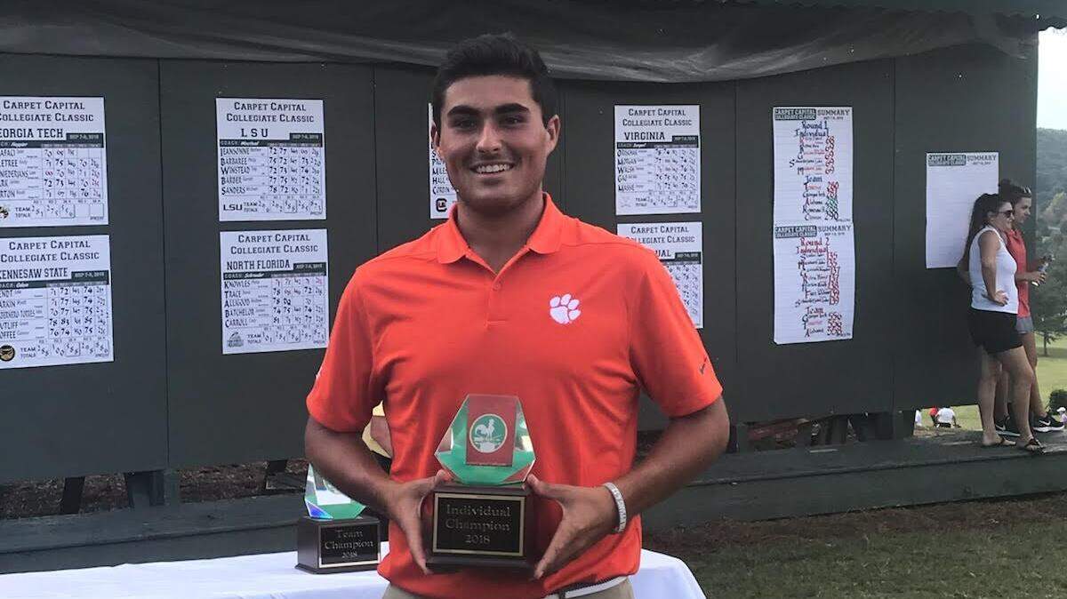 Bluffton native and former Hilton Head Christian standout Bryson Nimmer wins Carpet Capital Collegiate on Sept., 9, 2018